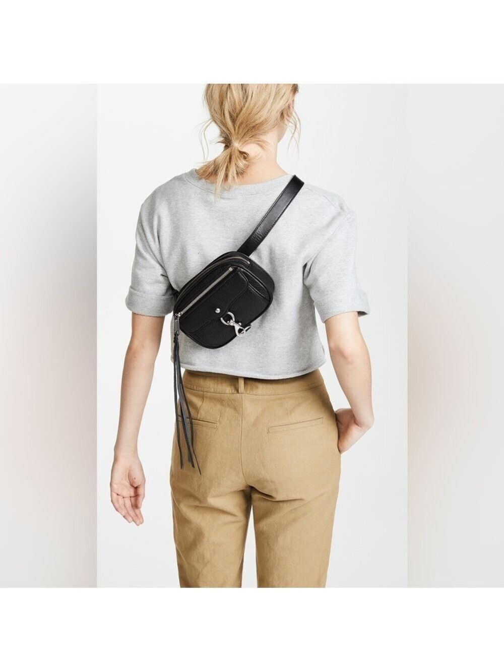 Rebecca Minkoff Black Blythe Pebbled Leather Belt Bag